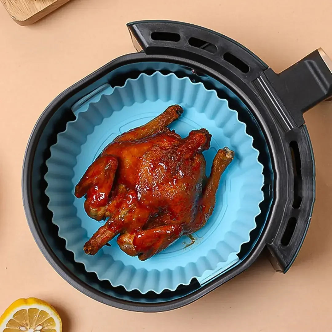 Forma de Silicone para AirFryer Reutilizável - Antiaderente, Fácil de Limpar e Mais Praticidade na Cozinha