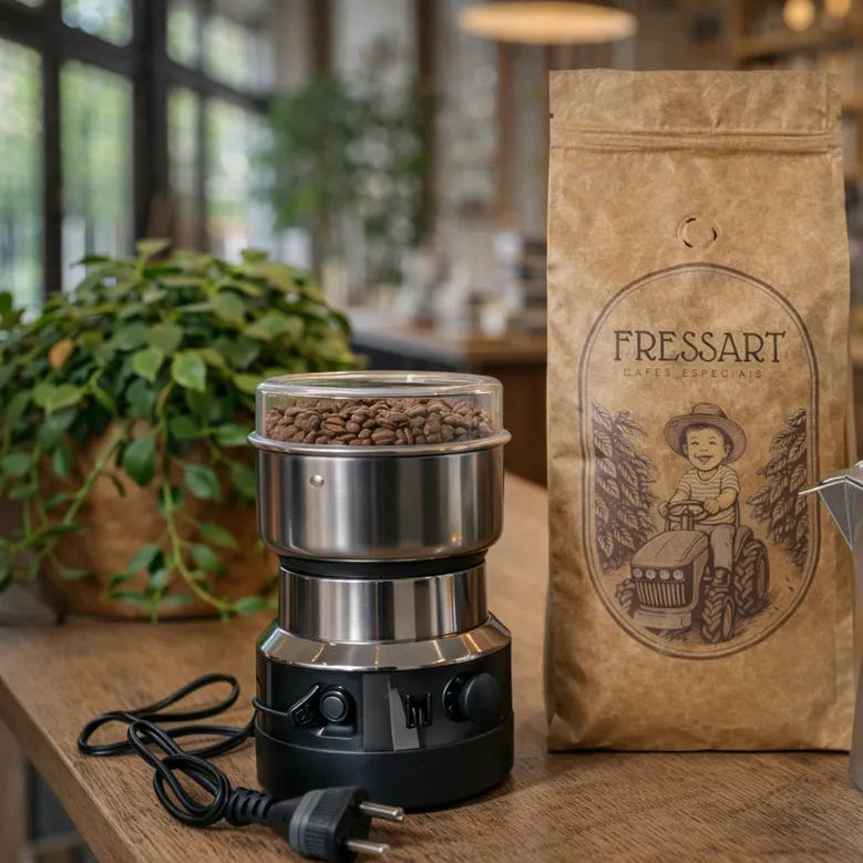Moedor elétrico de café Premium - Café Fresco Moído na Hora, com Praticidade e Sabor Intenso