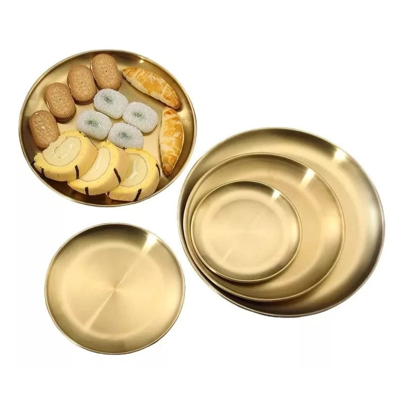 Kit 3 Bandejas Douradas – Organização com Estilo para Banheiro, Cozinha e Mesa Posta