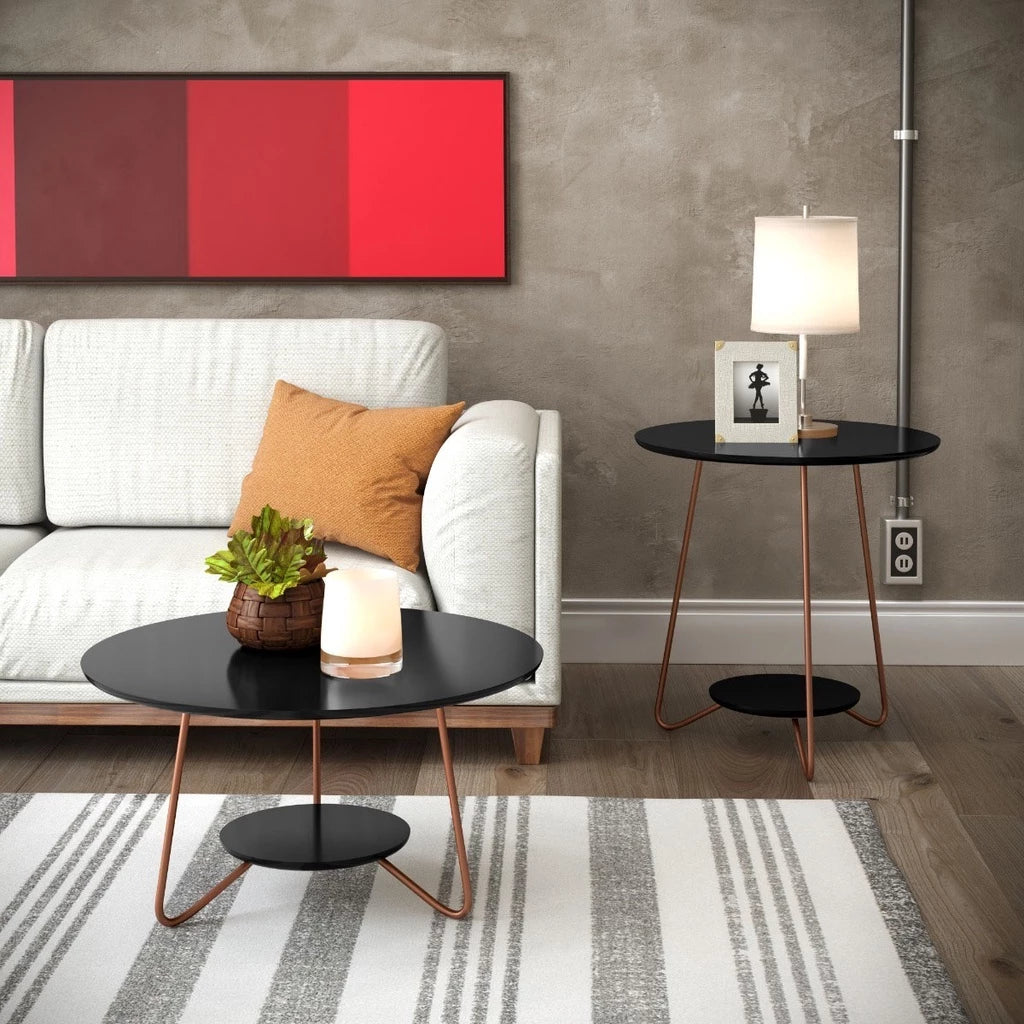 Conjunto de Mesa de Centro e Mesa Lateral de MDF — Elegância e Versatilidade para sua Sala