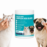 Lenços Umedecidos Para Limpeza De Olhos Pet Anti-Manchas Lacrimal Com Aloe Vera