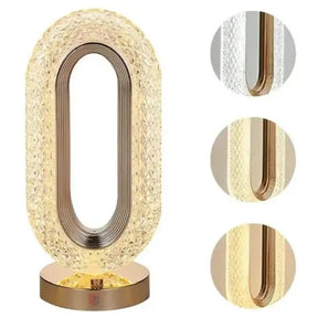Luminária Mesa LED Cristal Luxo 3 Tons Touch -