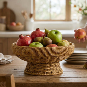 Fruteira de Mesa em Rattan Natural Paya M – Decoração Acolhedora e Sofisticada