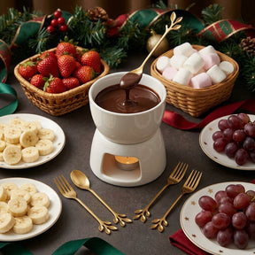 Kit 10 Peças Colheres de Café e Garfos de Sobremesa em Aço Inox Folha – Edição Festas Lar Equipado