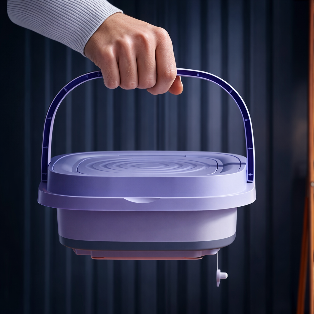 Mini Máquina de Lavar Dobrável 6,5L – Ideal para Roupas Pequenas, Bebê e Viagem
