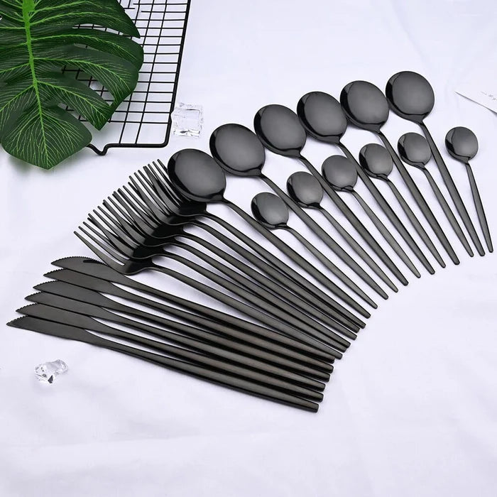 Jogo de Talheres Jumbo  Inox Luxo – Qualidade e Sofisticação para Sua Mesa Posta- 24 Peças
