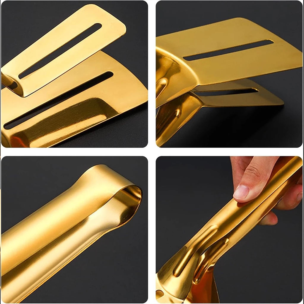 Pegador Dourado em Aço Inox – Elegância e Funcionalidade para Servir com Estilo- Lar Equipado