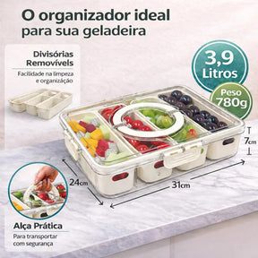 Pote Hermético Organizador com 4 Divisórias