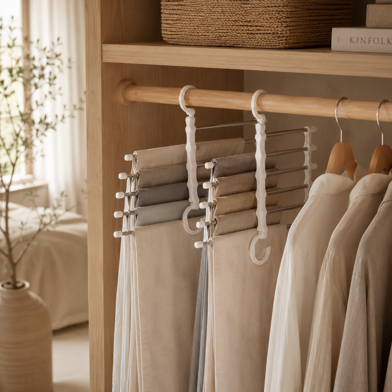 Cabideiro Organizador Multiuso 5 em 1 para Guarda-Roupa