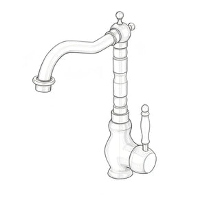 Torneira 360° Vintage de Bancada Bronze Clássico - Bica Giratória com Dupla Alavanca para Cozinha e Banheiro