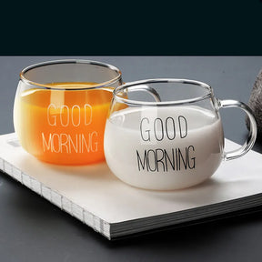 Caneca Good Morning 380ml com detalhe da escrita em branco