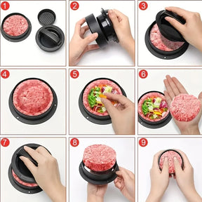 Molde 3 em 1 para Hambúrger Perfeito - Faça Burgers Profissionais em Casa
