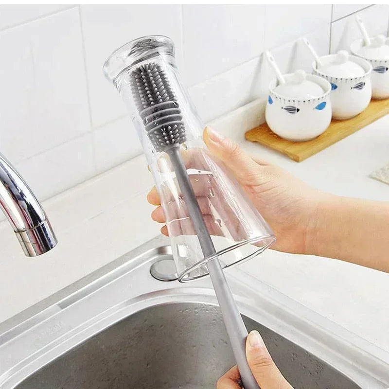 Escova de Silicone para Garrafa de Leite - Ferramenta de Limpeza Essencial para sua Cozinha