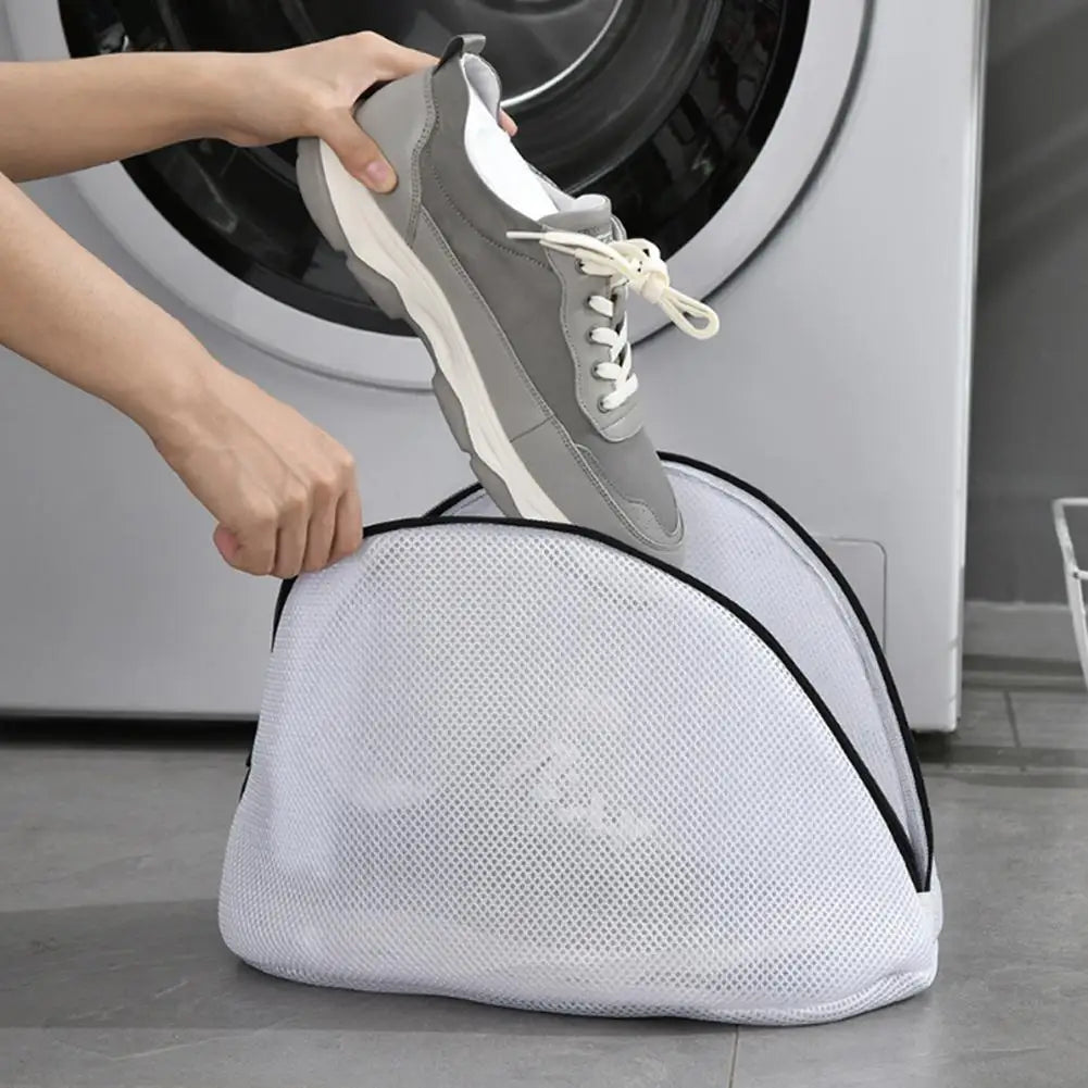 Saco de Lavagem para Sapatos em Malha – Grande Capacidade, Anti-Deformação, com Fechamento em Cordão