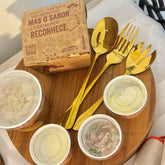 Kit de servir 6 utensílios Dourados de Aço Inox