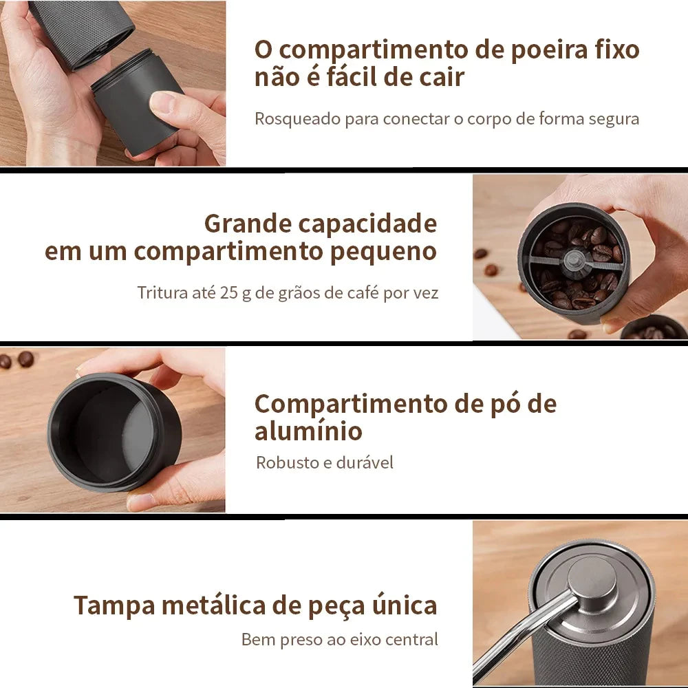 Moedor de Café Manual Premium em Inox