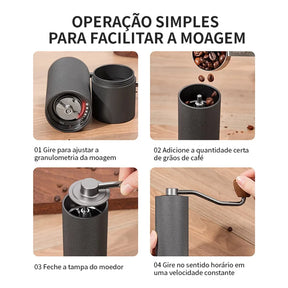 Moedor de Café Manual Premium em Inox