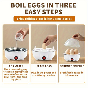 Cozedor Elétrico de Ovos Portátil, Portátil, Prático e Rápido