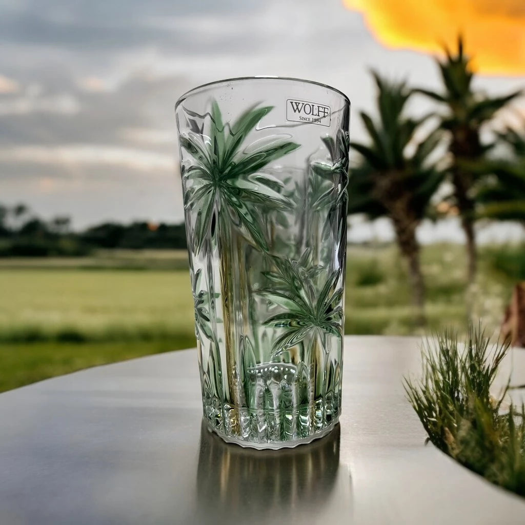 Copos Altos de Cristal 360ml – Palm Tree Wolff (6 Unidades)
