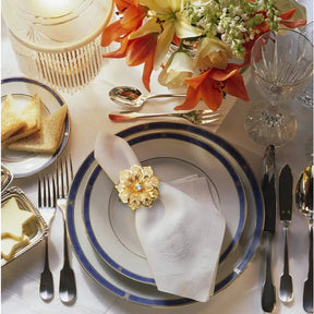 Porta-Guardanapos Flor de Cristal Lux – Kit Dourado com Pedra Brilhante