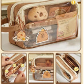 Estojo Transparente Capivara – Estilo e Organização no Dia a Dia