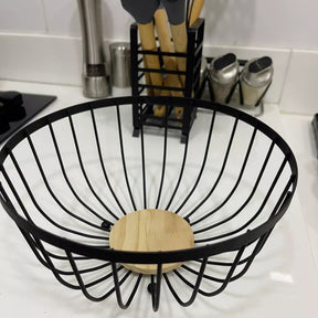 Fruteira de Mesa Rústica em Ferro e Bambu – Multiuso Elegante