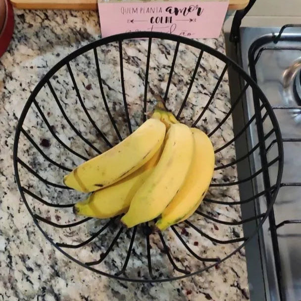 Fruteira de Mesa Rústica em Ferro e Bambu – Multiuso Elegante
