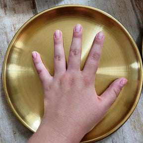 Bandeja Golden Lux  3 Unid– Aço Inoxidável Dourado 20cm