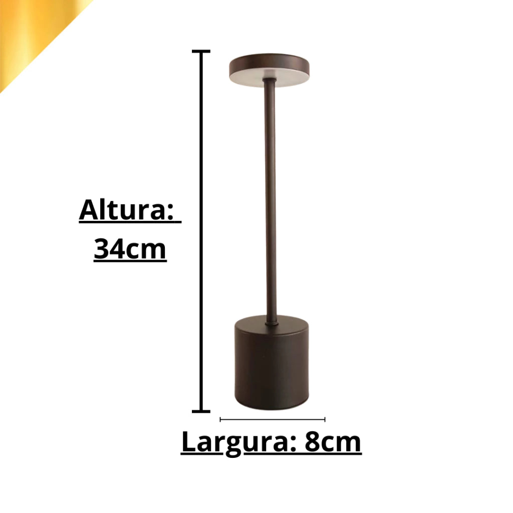 Luminária LED Recarregável com Toque - Três Cores
