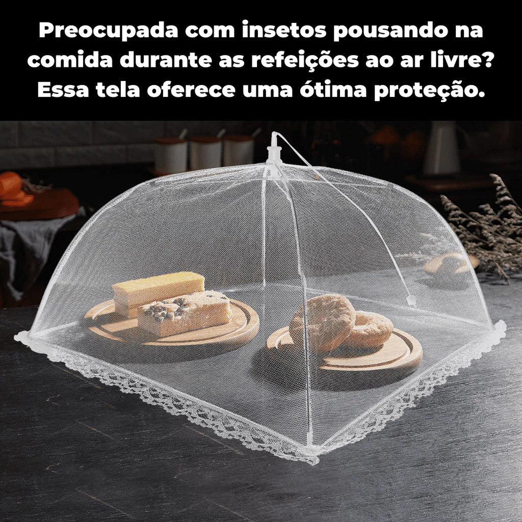 Tela Protetora Dobrável para Alimentos –  Lar Equipado Proteção e Praticidade em 2 Unidades
