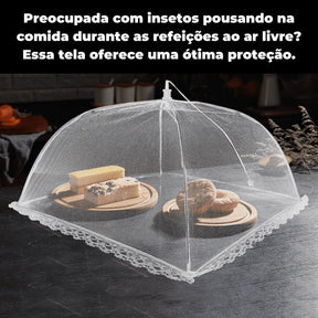 Tela Protetora Dobrável para Alimentos –  Lar Equipado Proteção e Praticidade em 2 Unidades