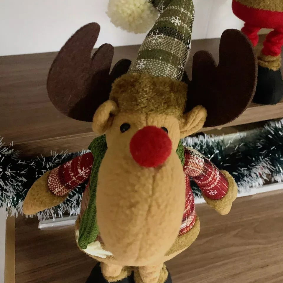 Trio Encantado de Natal – Papai Noel, Boneco de Neve e Alce Decorativos