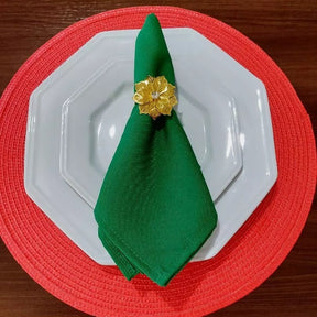 Porta-Guardanapos Flor de Cristal Lux – Kit Dourado com Pedra Brilhante