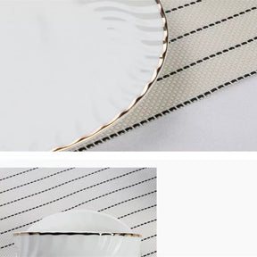 Coleção Encanto Dourado – Aparelho de Jantar e Chá em Vidro Opaline (16 Peças)