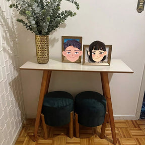 Puffs Redondos Estofados em Suede para Quarto e Sala 2 unid. — Elegância e Conforto para Seu Lar