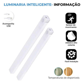 Luminária Inteligente Ultra LED com Sensor de Movimento sem Fio e Recarregável [COMPRE 1 LEVE 2]