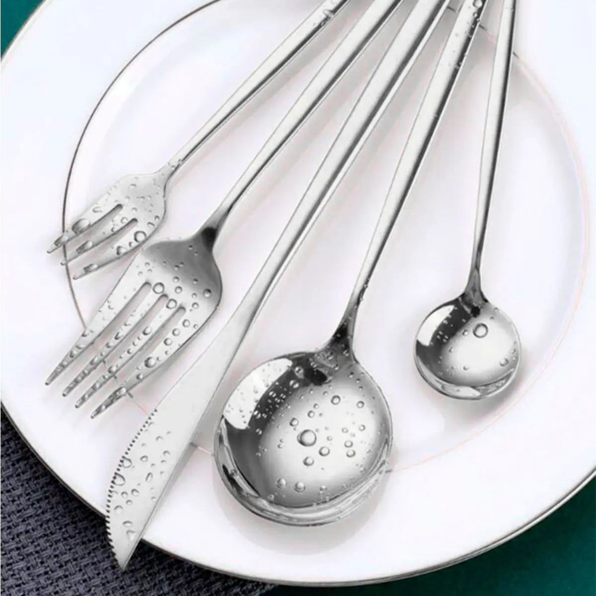 Talheres Prata Inox Glamour – Elegância e Brilho para Sua Mesa Posta- COMPRE E  LEVA O DOBRO