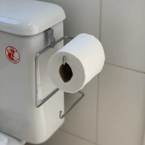 Suporte Duplo para Papel Higiênico de Caixa Acoplada - Cromado, Sem Furação
