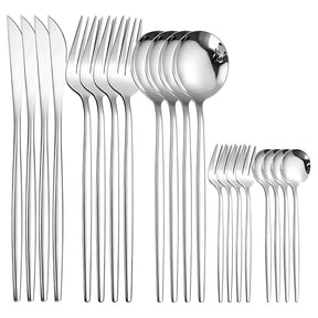 Talheres Prata Inox Glamour – Elegância e Brilho para Sua Mesa Posta- COMPRE E  LEVA O DOBRO