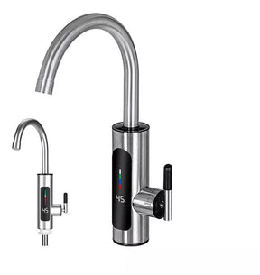 Torneira Elétrica para Cozinha – Com Visor de Temperatura, Regulagem e Giro 360° em Aço Inoxidável